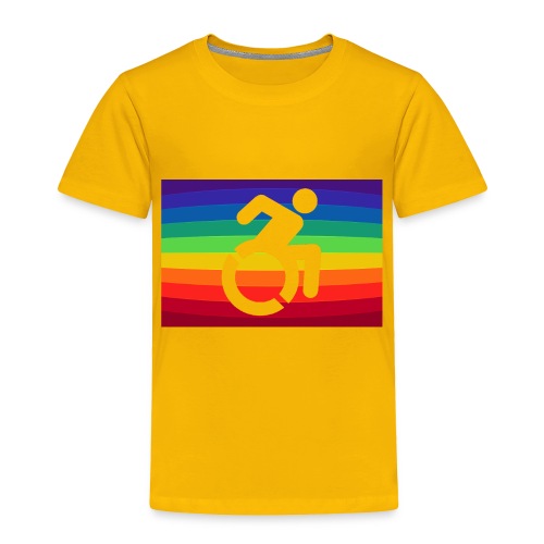 Rainbow wheelchair, LGBTQ flag 001 - Toddler Premium T-Shirt