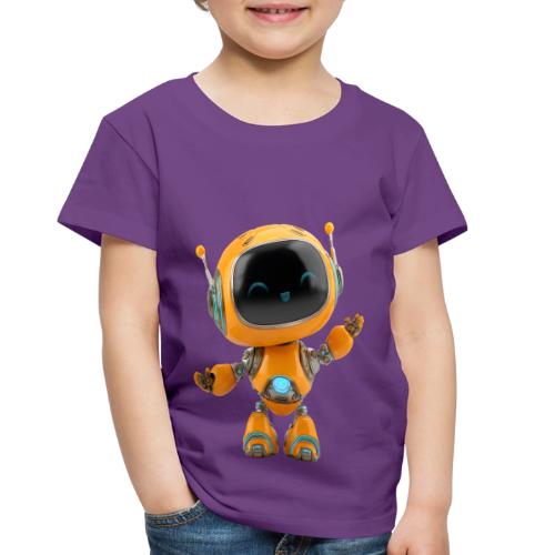 Playful Orange 3D Cartoon Robot for Kids - Toddler Premium T-Shirt