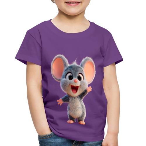 Joyful Cartoon Baby Mouse Arms Up - Toddler Premium T-Shirt