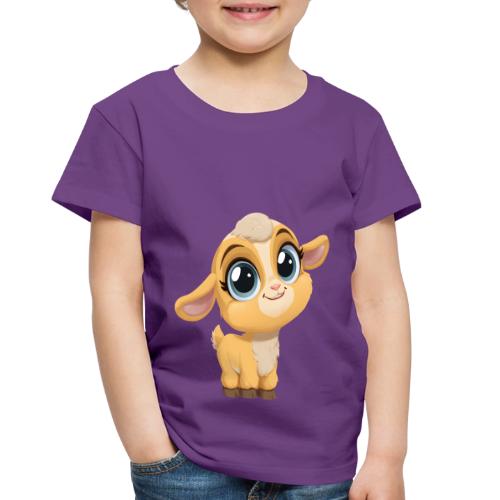 Sweet Cartoon Baby Goat with Joyful Smile - Toddler Premium T-Shirt