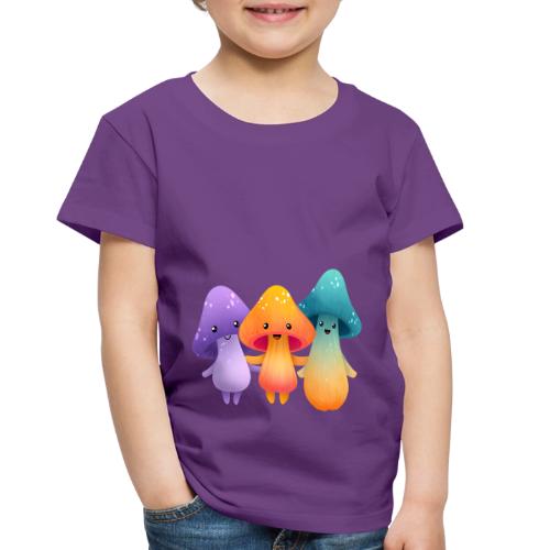 Cheerful Mushroom Friends - Toddler Premium T-Shirt