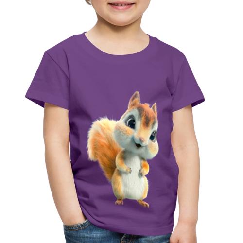 Adorable Cartoon Baby Squirrel Smiling - Toddler Premium T-Shirt