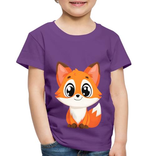 Adorable Cartoon Fox with Big Innocent Eyes - Toddler Premium T-Shirt