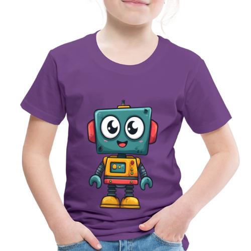 Cute Cartoon Robot Standing with a Smile - Toddler Premium T-Shirt