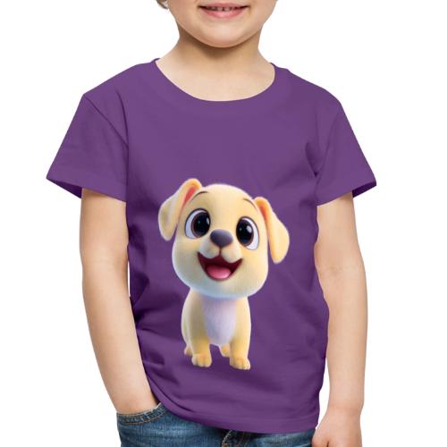 Playful 3D Baby Puppy Looking Up - Toddler Premium T-Shirt