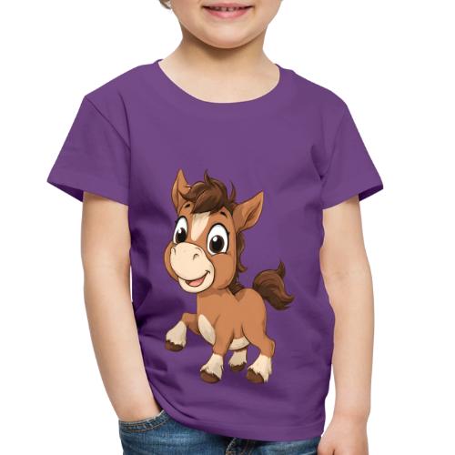 Playful Cartoon Baby Pony Full of Joy - Toddler Premium T-Shirt