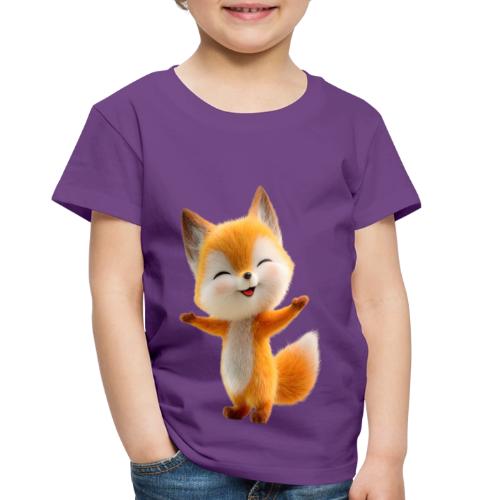 Cute 3D Cartoon Fox Standing Arms Up - Toddler Premium T-Shirt