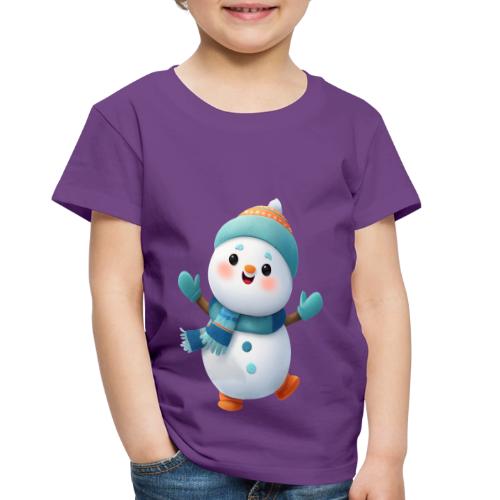 Joyful Cartoon Snowman Arms Up - Toddler Premium T-Shirt