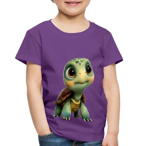 Adorable Cartoon Baby Turtle with Big Eyes - Toddler Premium T-Shirt