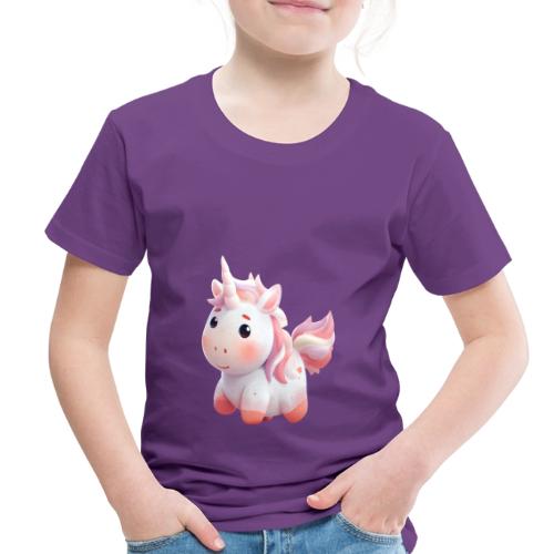 Sweet Cartoon Pink Unicorn - Toddler Premium T-Shirt