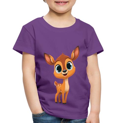 Cute Cartoon Deer with Joyful Big Eyes - Toddler Premium T-Shirt