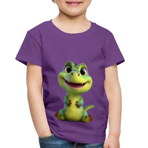 Playful Cartoon Baby Alligator - Toddler Premium T-Shirt