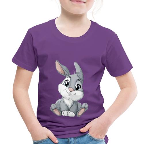 Joyful Grey and White Baby Rabbit Cartoon - Toddler Premium T-Shirt