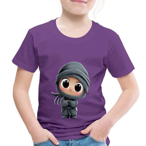 Cute Cartoon Baby Ninja Standing with Big Smile - Toddler Premium T-Shirt