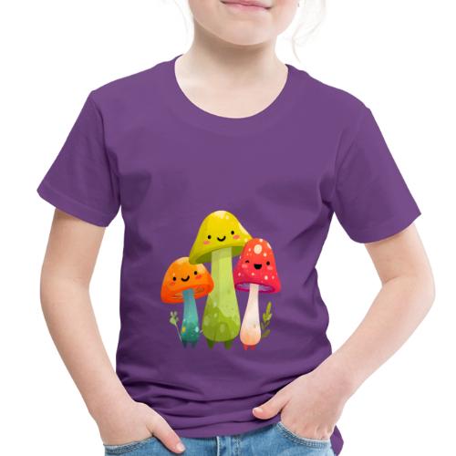 Trio of Happy Mushrooms - Toddler Premium T-Shirt