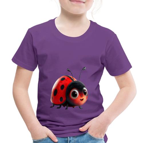 Adorable Cartoon Ladybug with Big Eyes - Toddler Premium T-Shirt