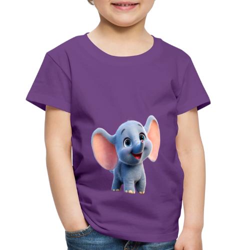 Playful Baby Elephant with Big Eyes - Toddler Premium T-Shirt