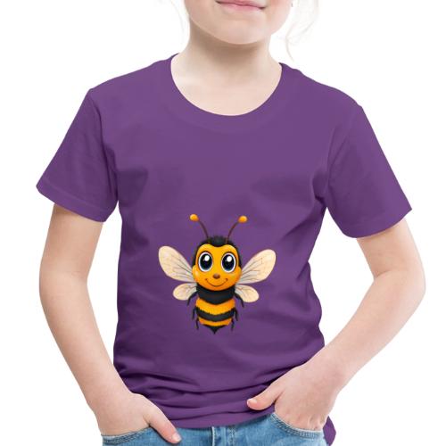 Happy Cartoon Baby Bee with Open Wings - Toddler Premium T-Shirt