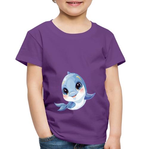 Joyful Blue-White Baby Dolphin - Toddler Premium T-Shirt
