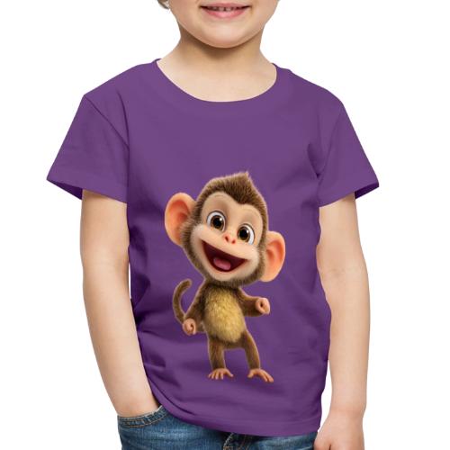 Happy Baby Monkey Standing - Toddler Premium T-Shirt