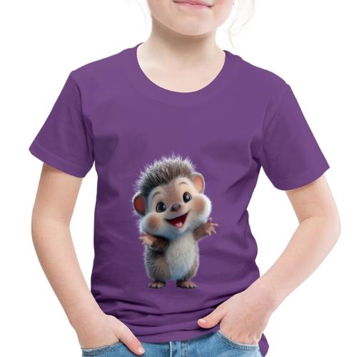 Playful Cartoon Hedgehog with Joyful Pose - Toddler Premium T-Shirt