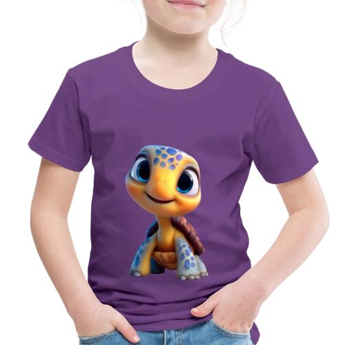 Joyful 3D Baby Turtle with Big Eyes - Toddler Premium T-Shirt