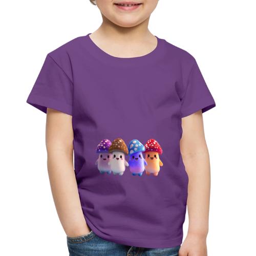 Colorful Cartoon Mushroom Quartet - Toddler Premium T-Shirt