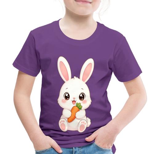 Cute Bunny Rabbit Holding Carrot – Kawaii Easter - Toddler Premium T-Shirt