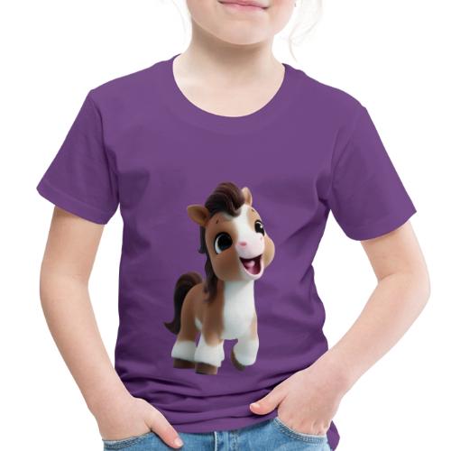 Sweet Cartoon Baby Pony in Brown and White - Toddler Premium T-Shirt