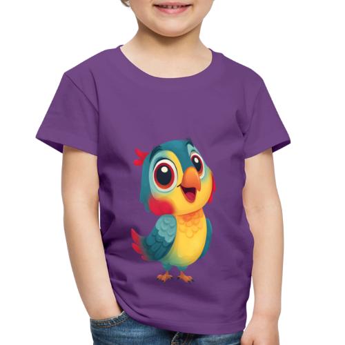 Bright Cartoon Parrot with Joyful Expression - Toddler Premium T-Shirt