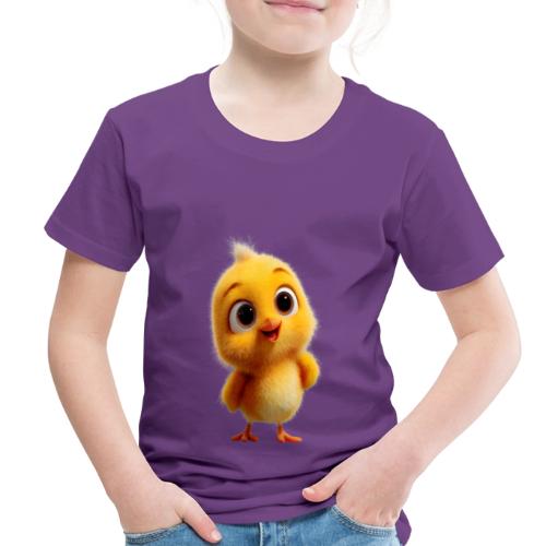 Cute Cartoon Yellow Chick with Big Sparkling Eyes - Toddler Premium T-Shirt