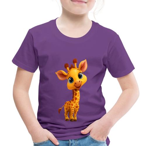 Adorable Cartoon Baby Giraffe with Big Eyes - Toddler Premium T-Shirt