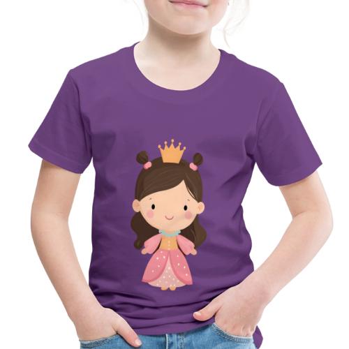 Cute Cartoon Little Princess Standing and Smiling - Toddler Premium T-Shirt