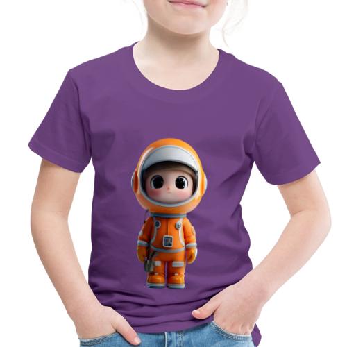 Cute Cartoon Astronaut in Orange Suit - Toddler Premium T-Shirt