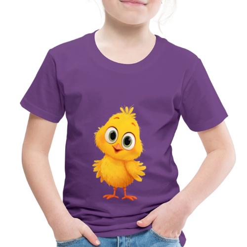 Sweet Yellow Cartoon Chick with Joyful Smile - Toddler Premium T-Shirt