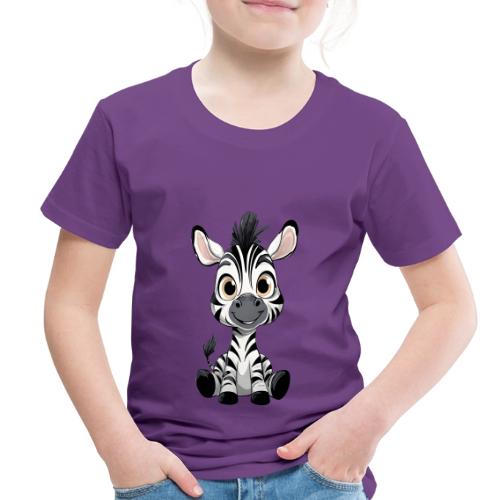 Adorable Cartoon Baby Zebra with Innocent Eyes - Toddler Premium T-Shirt