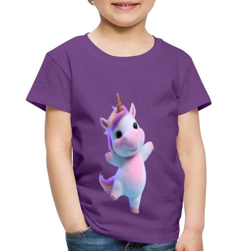 Cute Cartoon Unicorn Dancing Joyfully - Toddler Premium T-Shirt