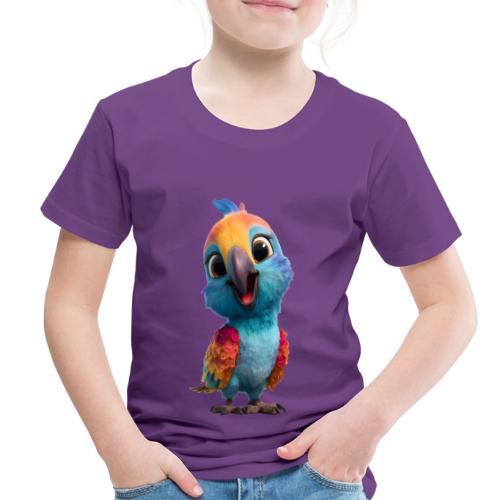 Colorful Cartoon Baby Parrot Design - Toddler Premium T-Shirt