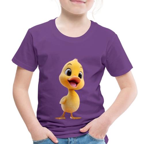Bright Yellow Baby Duck Smiling - Toddler Premium T-Shirt