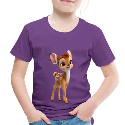 Sweet 3D Baby Deer with Big Eyes - Toddler Premium T-Shirt