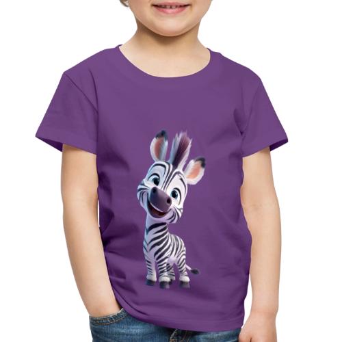Playful 3D Baby Zebra Smiling Brightly - Toddler Premium T-Shirt