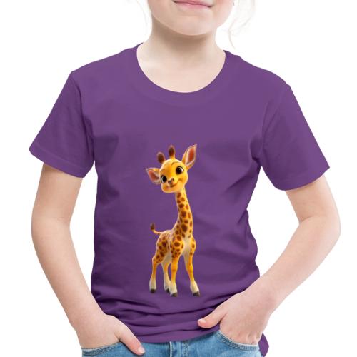 Adorable 3D Baby Giraffe with Big Eyes - Toddler Premium T-Shirt