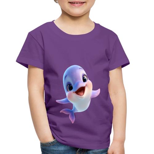 Purple-White Smiling Baby Dolphin - Toddler Premium T-Shirt