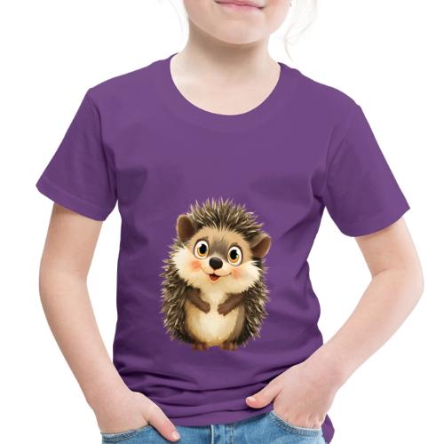 Smiling Cartoon Hedgehog with Joyful Expression - Toddler Premium T-Shirt
