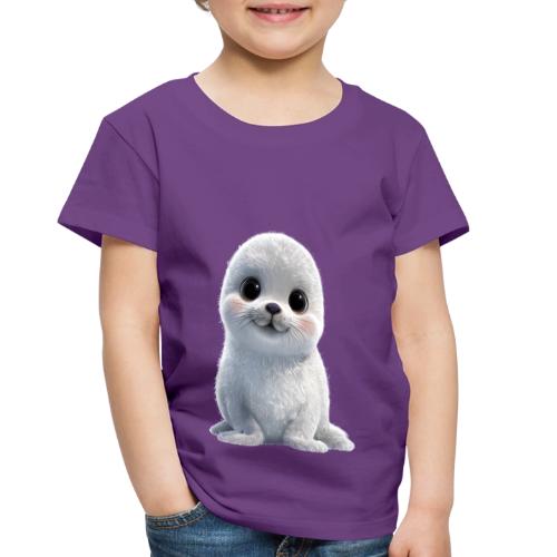Cute White Cartoon Baby Sea Lion - Toddler Premium T-Shirt