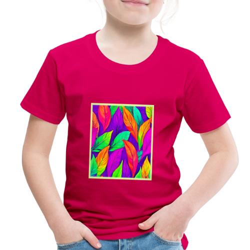 Colorful Neon Ethereal Leaves Pattern - Toddler Premium T-Shirt