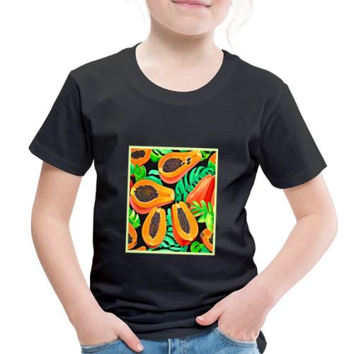 Papaya and Leaves Fresh Pattern - Toddler Premium T-Shirt