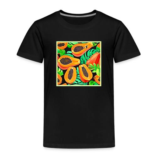Papaya and Leaves Fresh Pattern - Toddler Premium T-Shirt