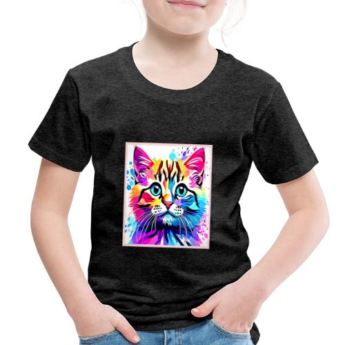 Vivid Kitty Vibes Design - Toddler Premium T-Shirt