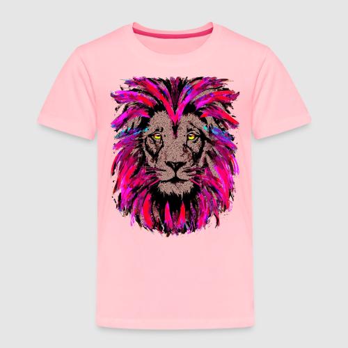 Purple Lion Head - Pink Lion Face Drawing - Toddler Premium T-Shirt